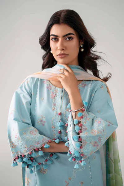 3 Piece - Digital Printed Embroidered Suit - 42602156